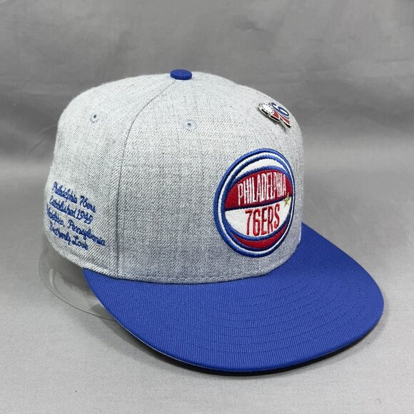 Philadelphia 76ers NBA Snapback Hat New Era 950 Draft Gray Philly Sixers Mens - Picture 6 of 14